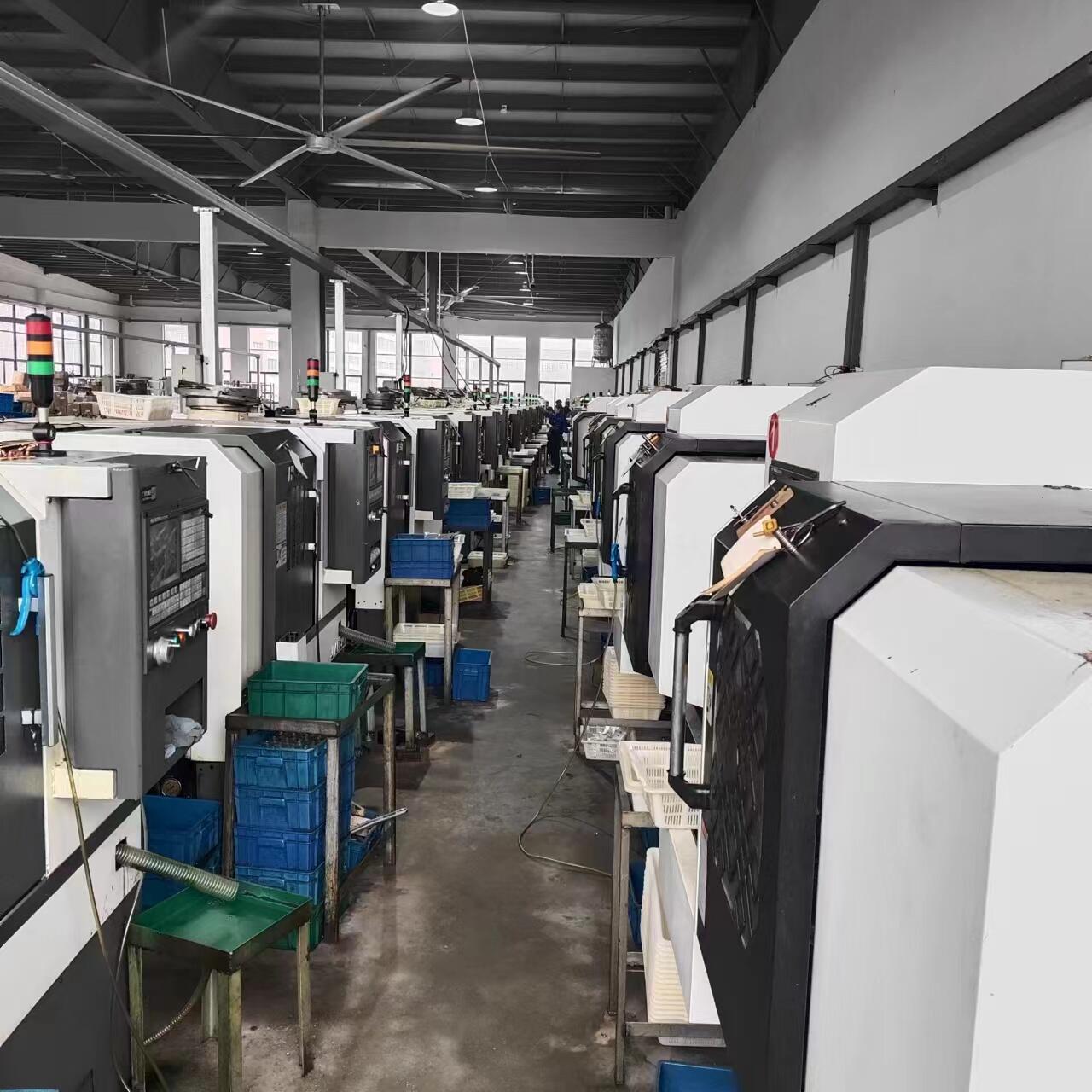 Rows of machining equipment on the factory floor
