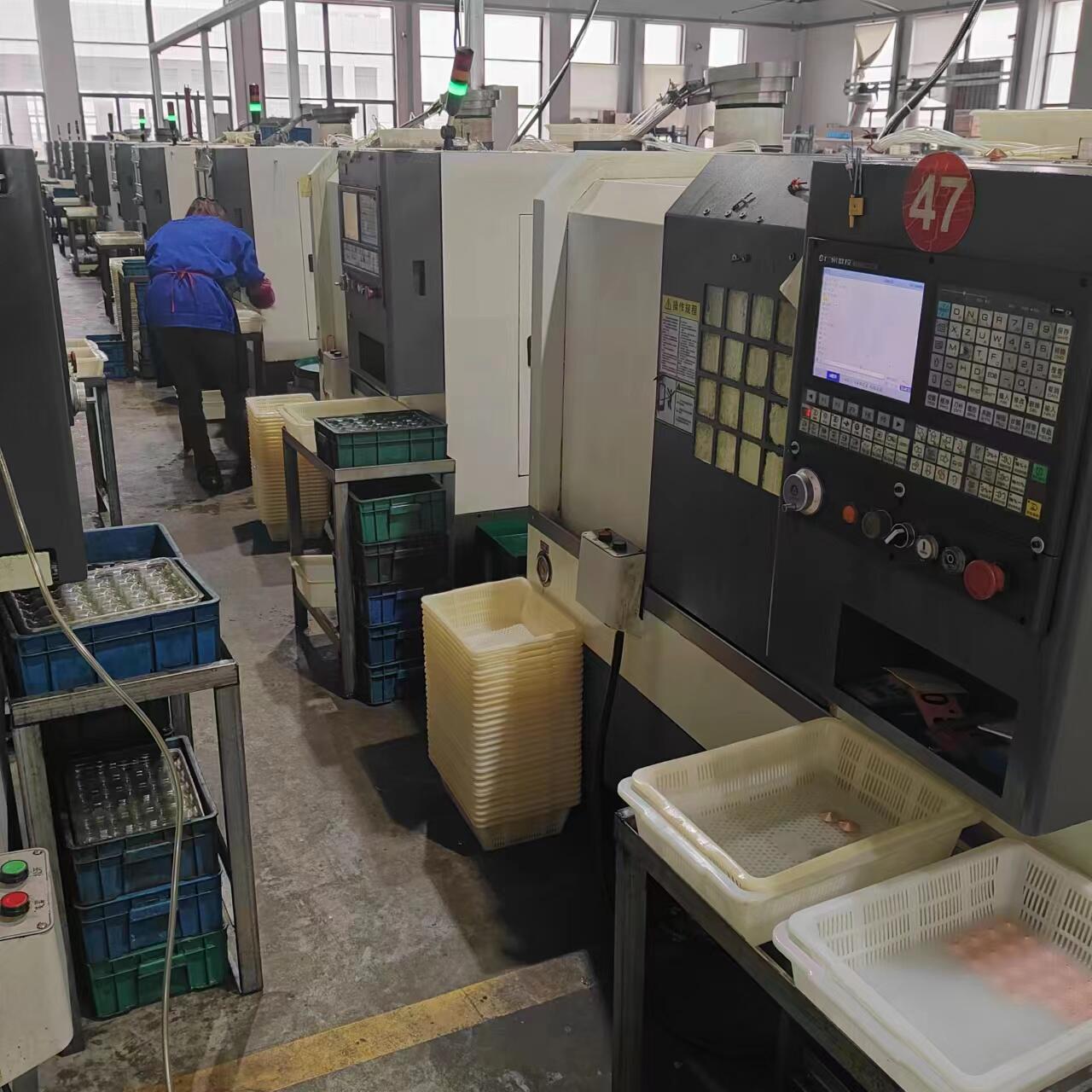 Actual manufacturing workshop with machining equipment
